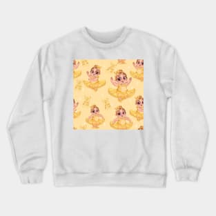 cute baby ballerina pattern yellow Crewneck Sweatshirt